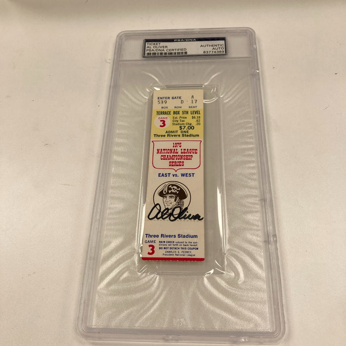 Al Oliver Signed 1975 NLCS Playoffs Game 5 Ticket PSA DNA