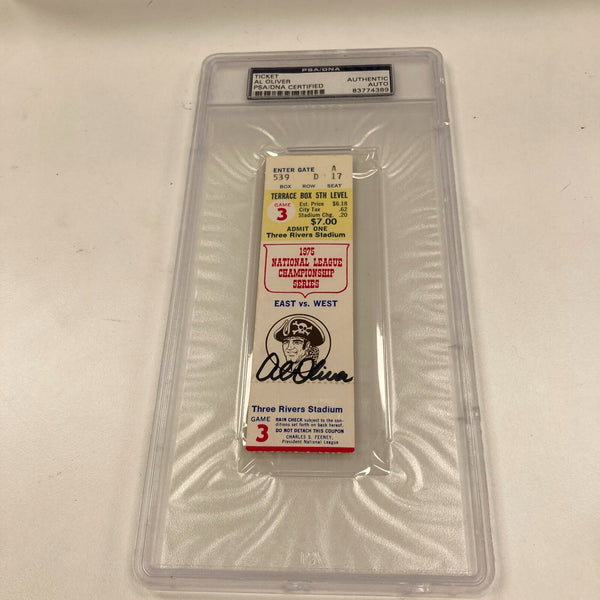 Al Oliver Signed 1975 NLCS Playoffs Game 5 Ticket PSA DNA