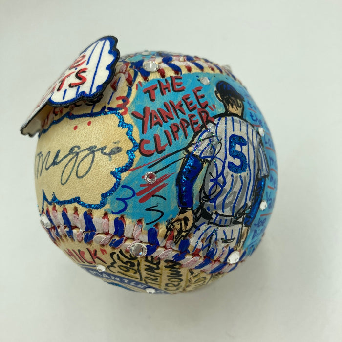 Mickey Mantle & Joe Dimaggio Signed Charles Fazzino Pop Art Baseball PSA RARE