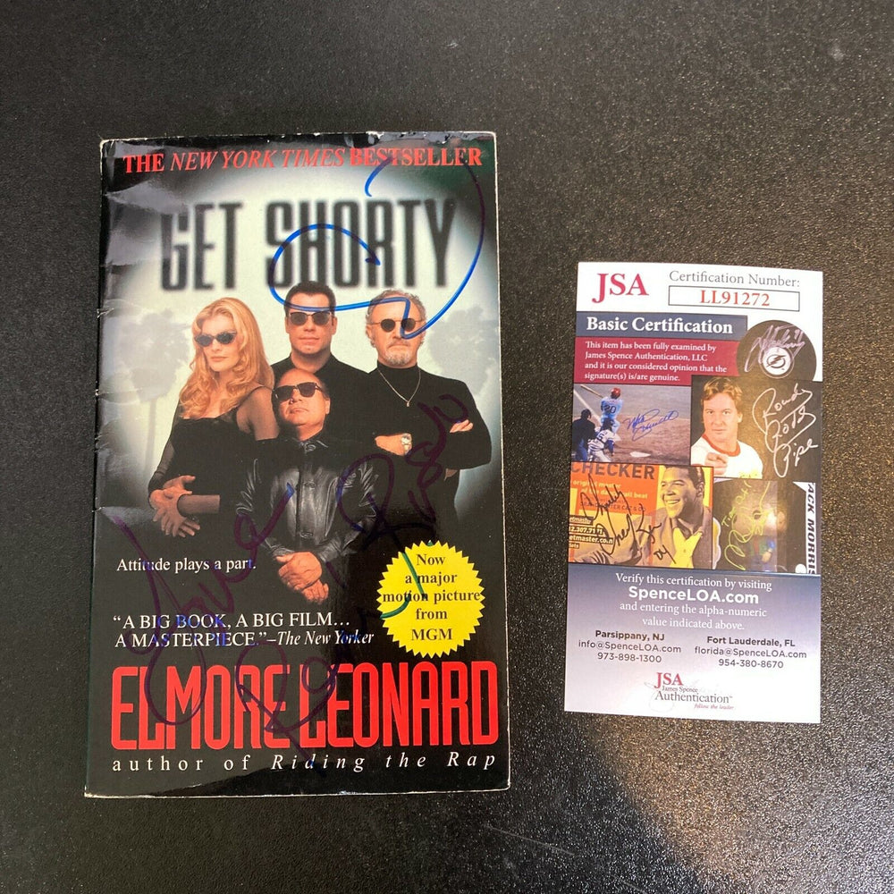 Rene Russo & Elmore Leonard Signed Autographed Get Shorty Book With JSA COA