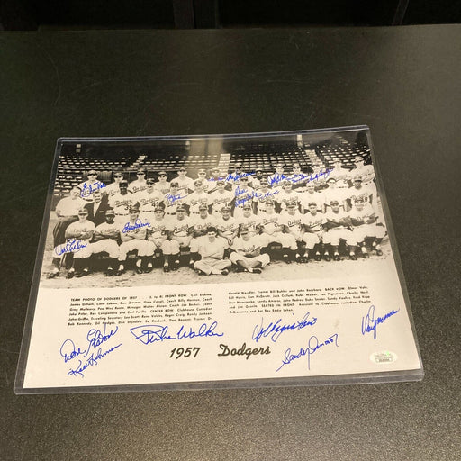 1957 Brooklyn Dodgers Team Signed 11x14 Photo With Sandy Koufax JSA COA