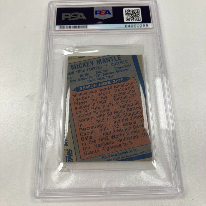 1962 Topps Mickey Mantle Signed Reprint Baseball Card PSA DNA Certified