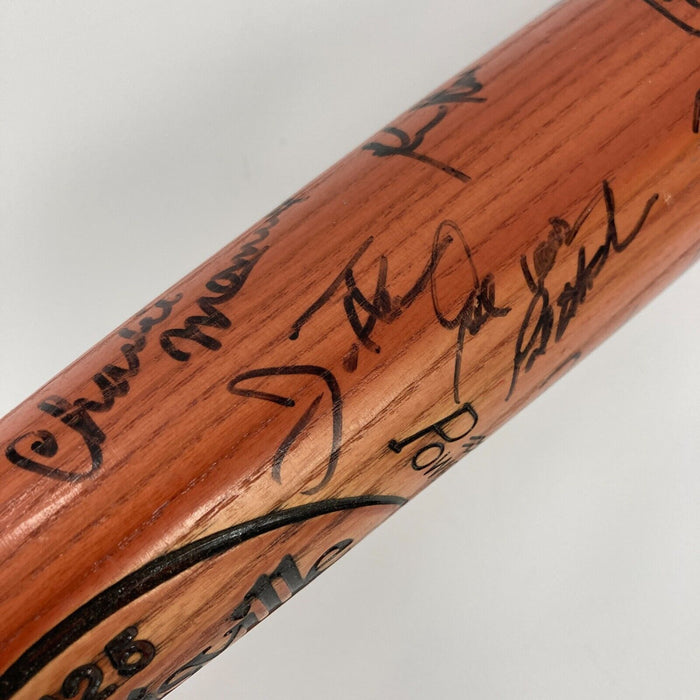 1995 Cleveland Indians AL Champs Team Signed World Series Game Issued Bat JSA