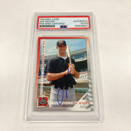 Joe Mauer Signed 2003 Grandstand New Britain Rock Cats RC PSA DNA