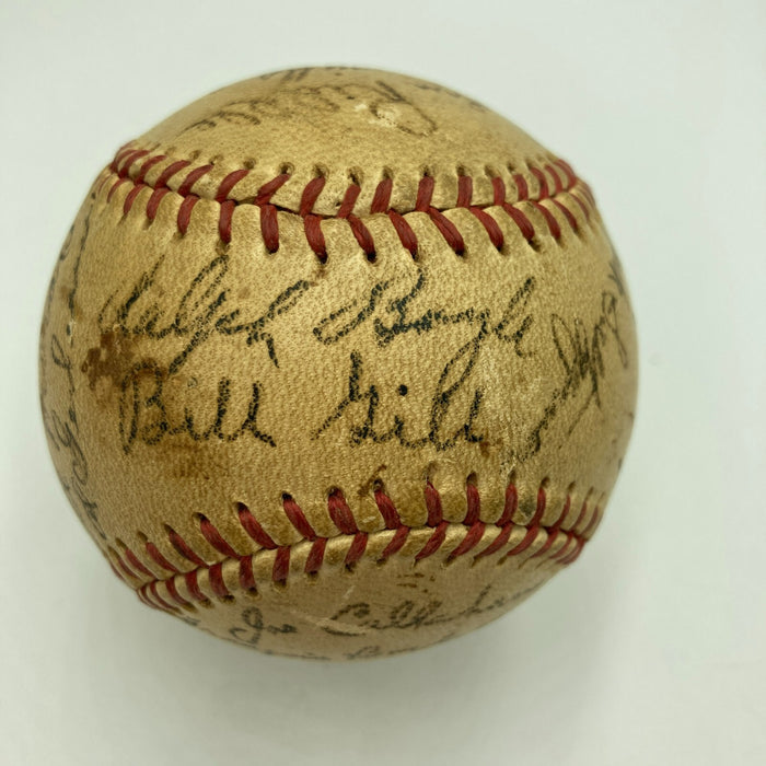 Phil Rizzuto 1940 Kansas City Blues Rookie Minor League Team Signed Baseball JSA