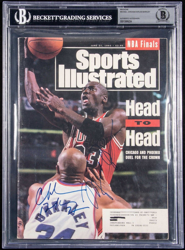 Michael Jordan & Charles Barkley Signed 1993 NBA Finals Sports Illustrated BGS