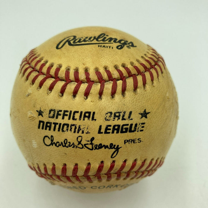 Al Barlick Signed Vintage Official National League Feeney Baseball