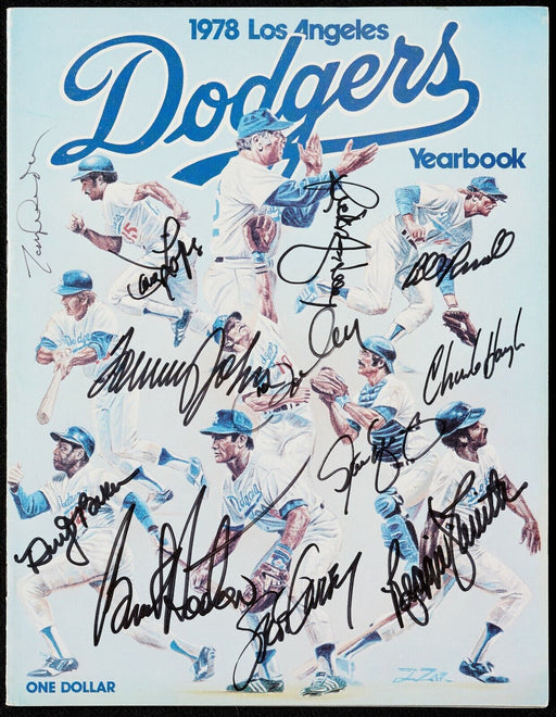 1978 Los Angeles Dodgers National League Champs Team Signed Yearbook Beckett COA