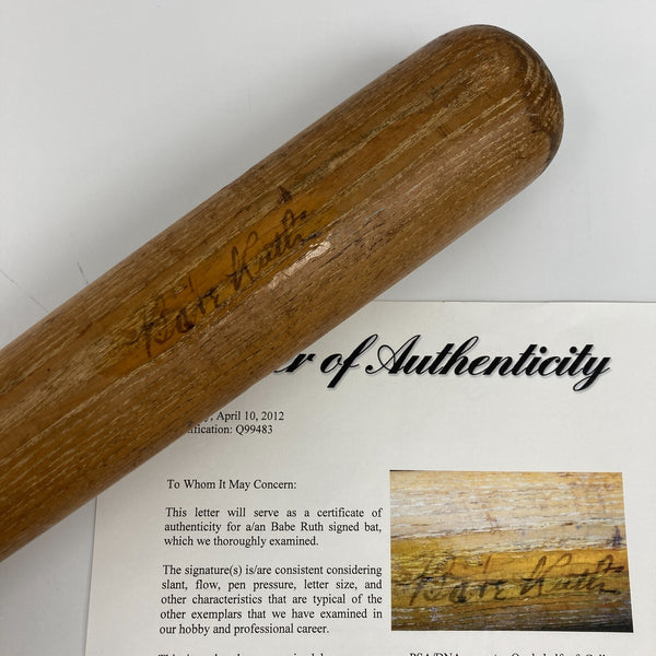 Babe Ruth Signed Autographed 1930's Game Used Baseball Bat PSA DNA COA