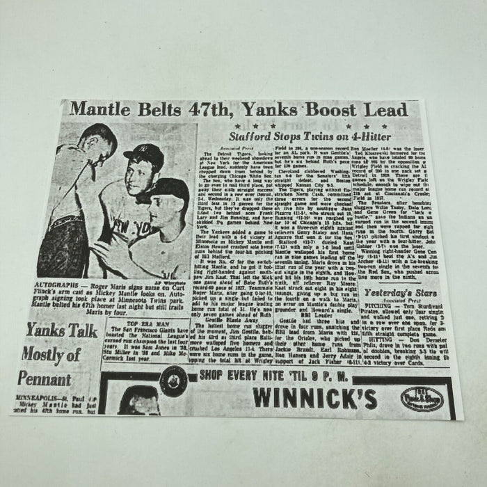 Mickey Mantle Signed Game Used 1961 47th Home Run Baseball PSA DNA & MEARS COA