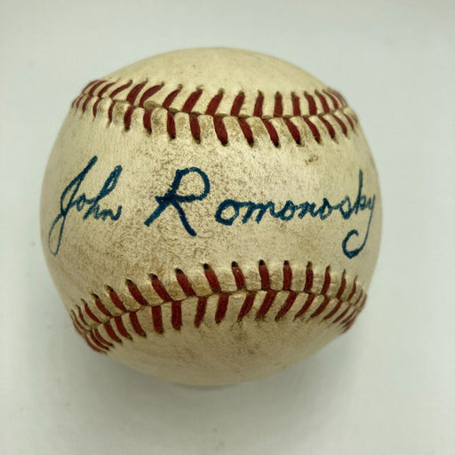 John Romonosky Signed Vintage 1950's American League Harridge Baseball JSA COA