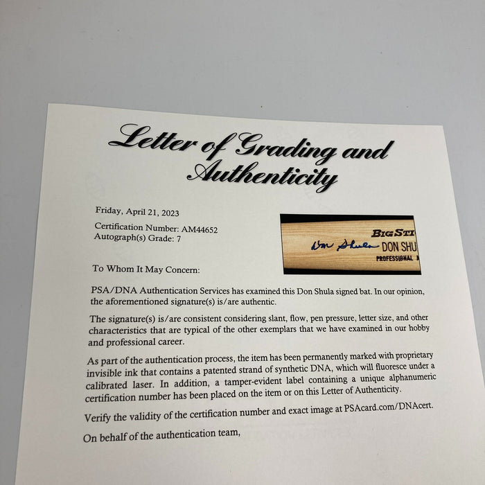 Don Shula Signed Game Model Louisville Slugger Baseball Bat PSA DNA COA
