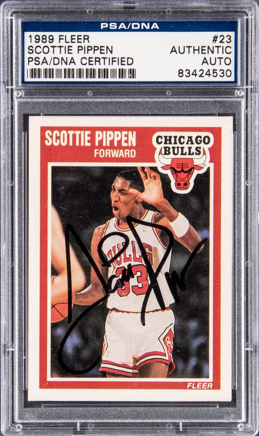 1988-89 Fleer #23 Scottie Pippen Signed Basketball Card PSA DNA