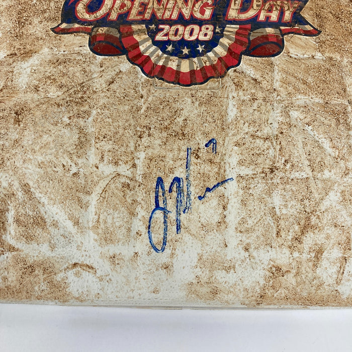 Joe Mauer Signed Game Used 2008 Opening Day Base JSA COA