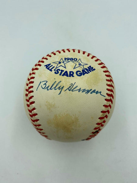 Billy Herman Johnny Mize Monte Irvin Signed 1980 All Star Game Baseball JSA COA