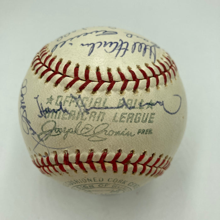 Hank Greenberg Joe Dimaggio 1960's Hall Of Fame Multi Signed Baseball JSA COA