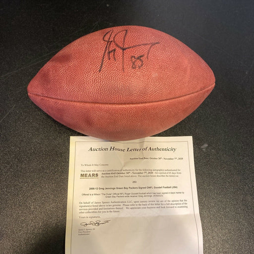 Greg Jennings Signed Autographed Wilson NFL Game Football JSA COA