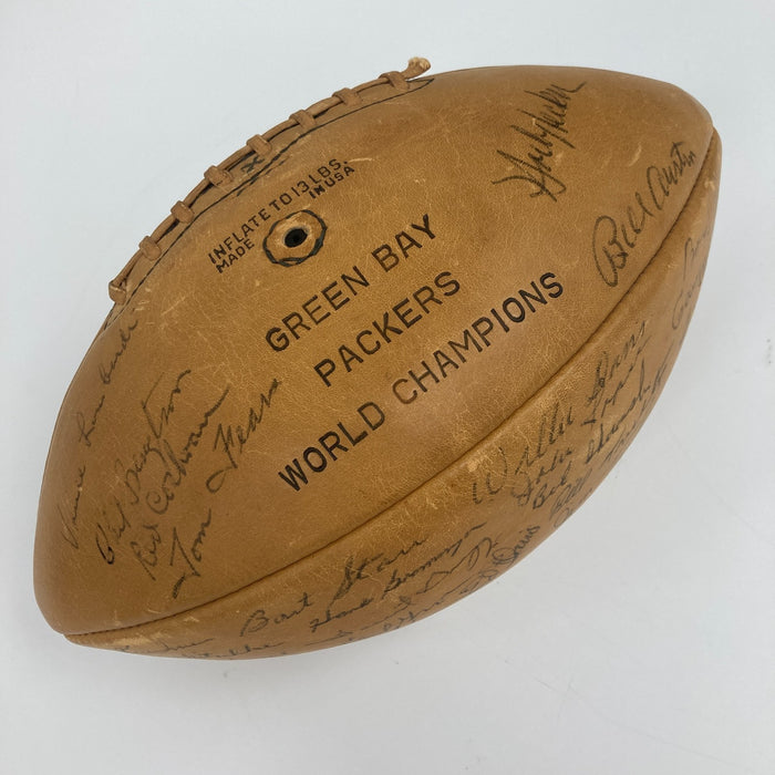 1962 Green Bay Packers NFL Champs Team Signed Football JSA COA