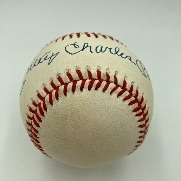 Mickey Charles Mantle Signed American League Baseball Mint Autograph JSA COA