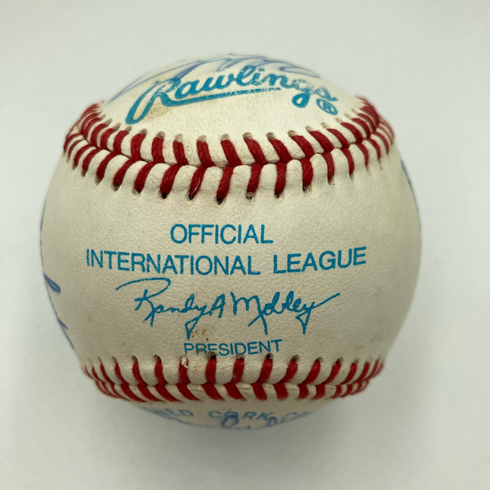 Derek Jeter Mariano Rivera Pre Rookie 1995 Columbus Clippers Signed Baseball JSA