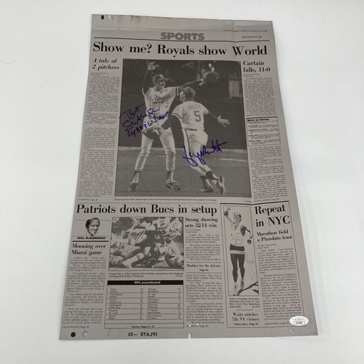George Brett & Bret Saberhagen Signed 1985 World Series Newspaper Printing Plate