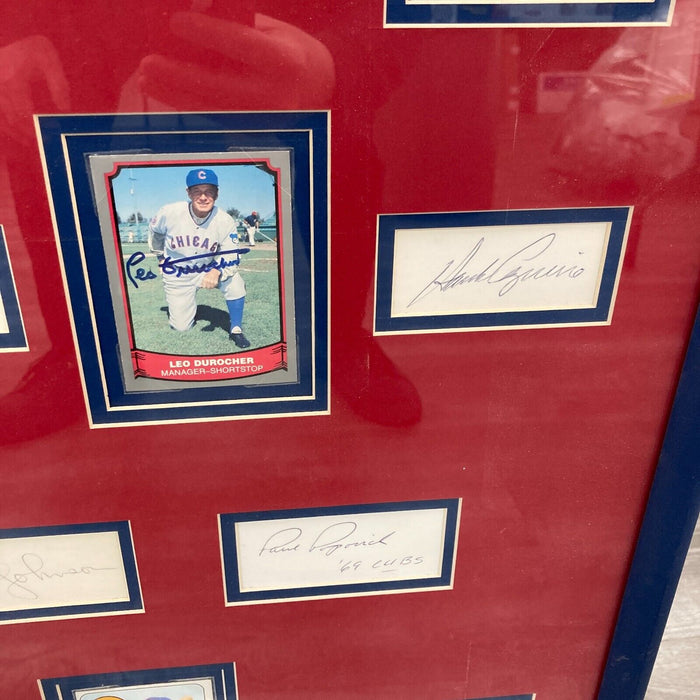 Beautiful 1969 Chicago Cubs Team Signed Framed Display 40 Signatures JSA COA