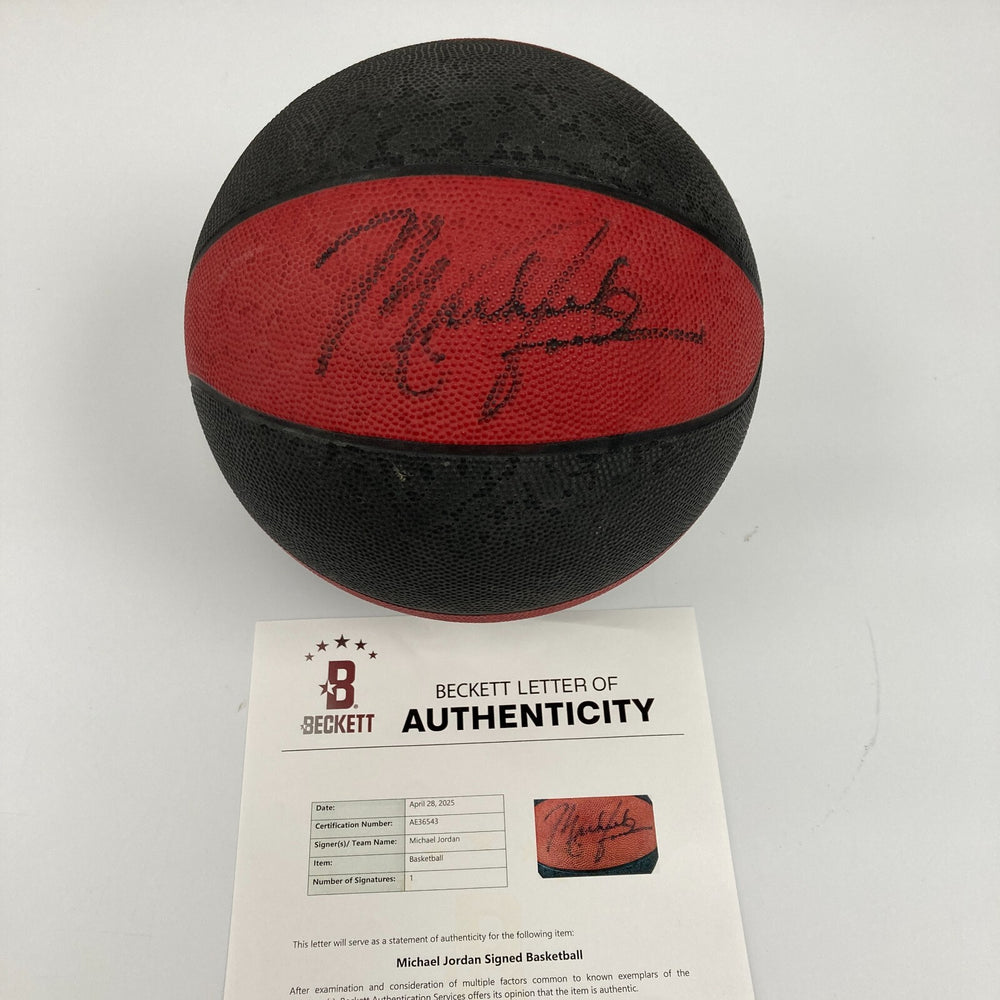 1984 Michael Jordan Rookie Signed Wilson Air Attack NBA Basketball Beckett COA