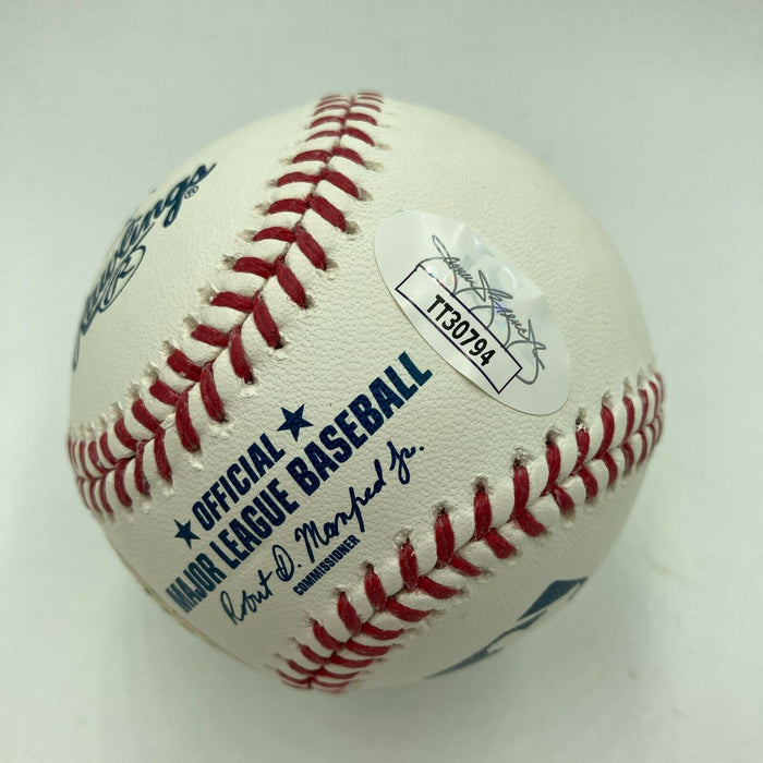 Steve Carlton Signed Heavily Inscribed Stat MLB Baseball With JSA COA