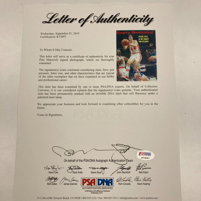 Pete Maravich "Pistol Pete"  Signed 1973 Sports Illustrated Magazine