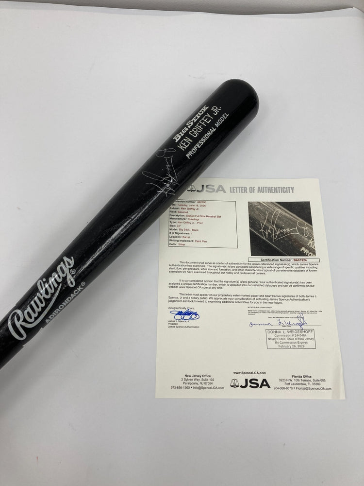 Ken Griffey Jr Signed Rawlings Game Model Baseball Bat JSA COA