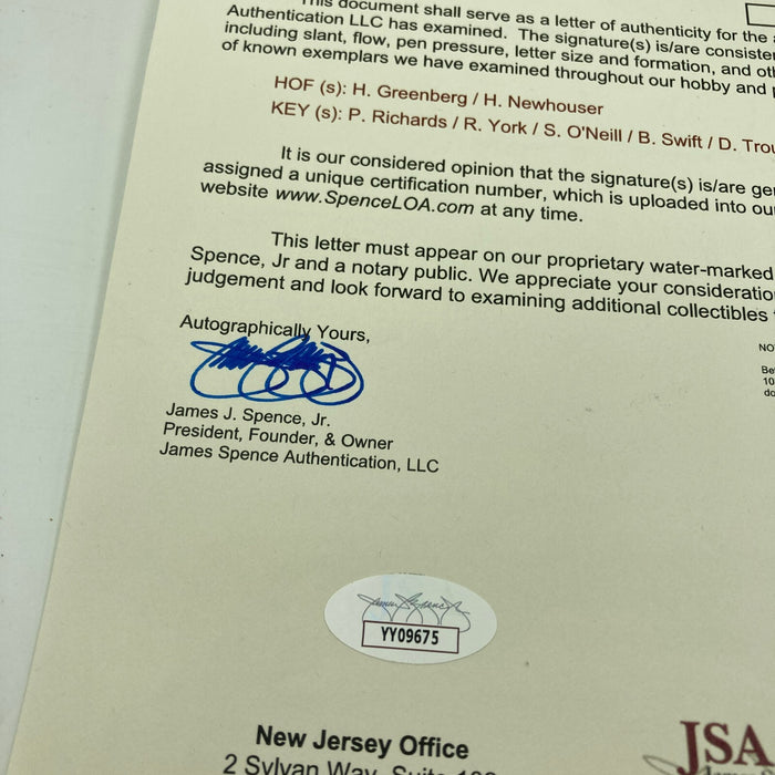 1945 Detroit Tigers World Series Champs Team Signed Baseball JSA COA