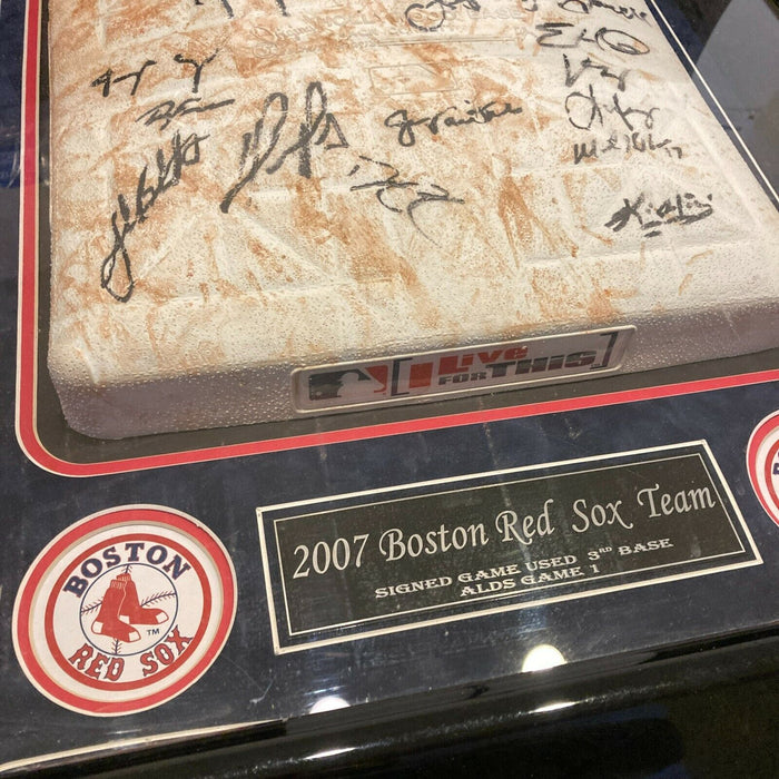 2007 Boston Red Sox WS Champs Team Signed ALDS Game Used Base Steiner & JSA LOA