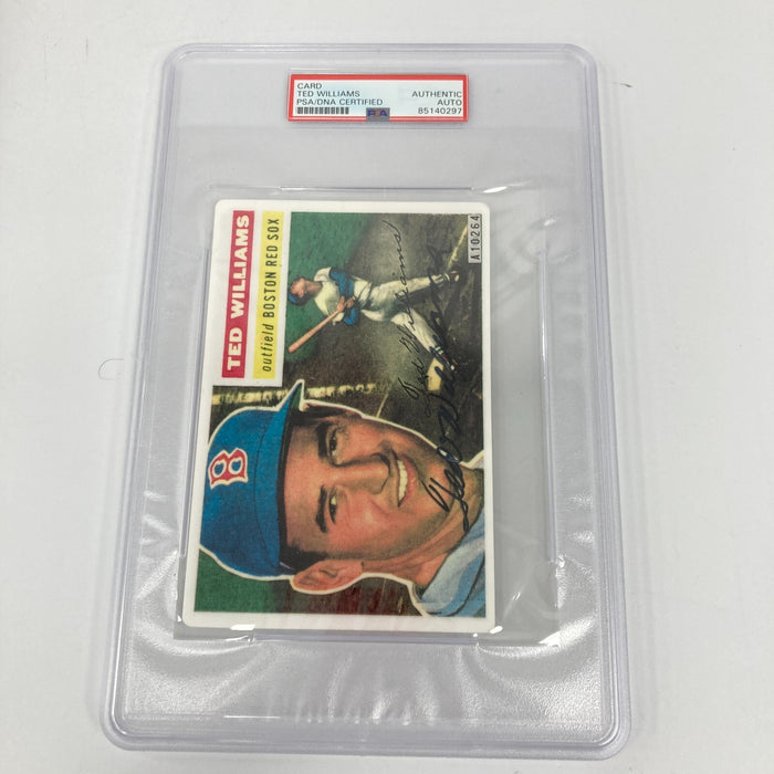 Beautiful 1956 Topps Ted Williams Signed Large Porcelain Card PSA DNA COA