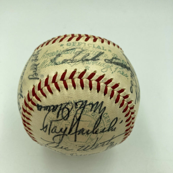 1955 Cleveland Indians Team Signed Official American League Baseball Larry Doby