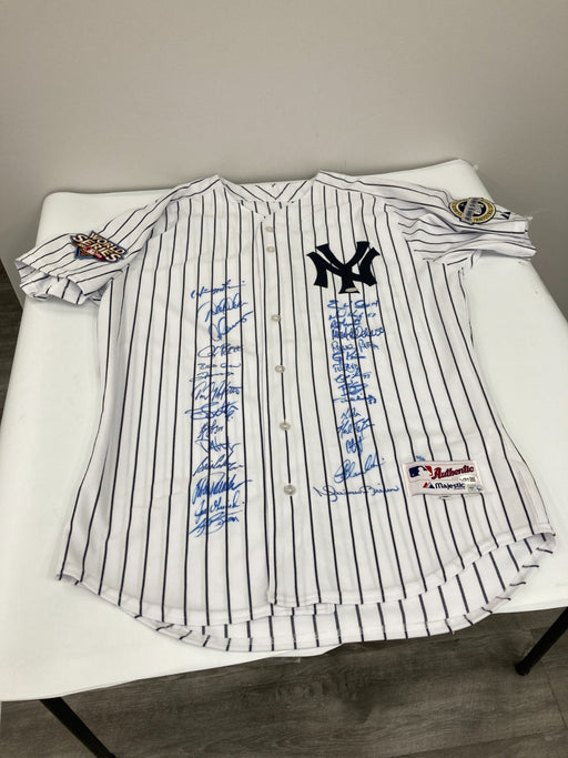 2009 New York Yankees World Series Champs Team Signed Jersey #5/6 Steiner & JSA