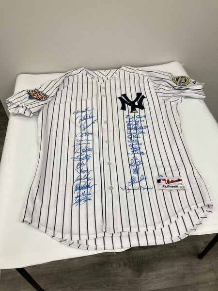 2009 New York Yankees World Series Champs Team Signed Jersey #5/6 Steiner & JSA