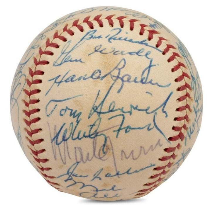 Mickey Mantle Joe Dimaggio 1973 Yankees Old Timer's Game Signed Baseball PSA DNA