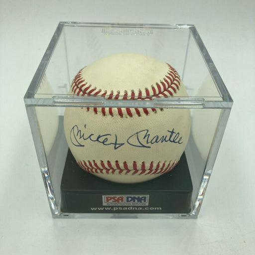 Mickey Mantle Signed American League Baseball PSA DNA Graded MINT 9