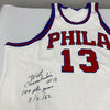 Wilt Chamberlain "100 Point Game 3/2/1962" Signed Inscribed Jersey PSA DNA COA