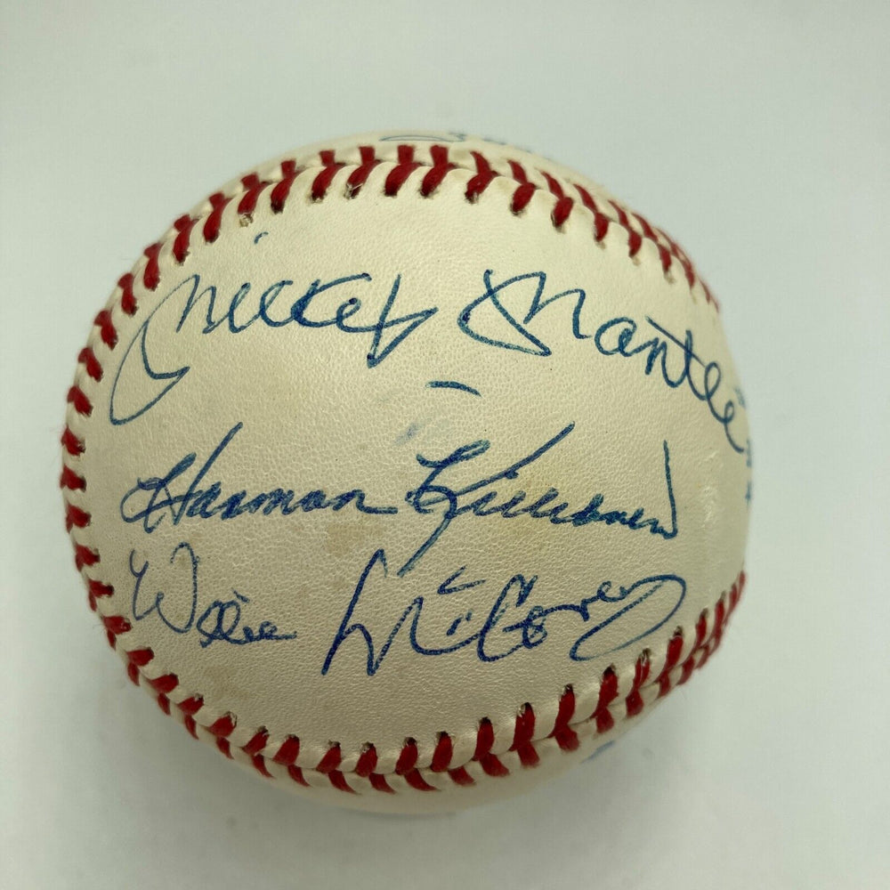 Mickey Mantle Ted Williams Mays Aaron 500 Home Run Club Signed Baseball PSA DNA