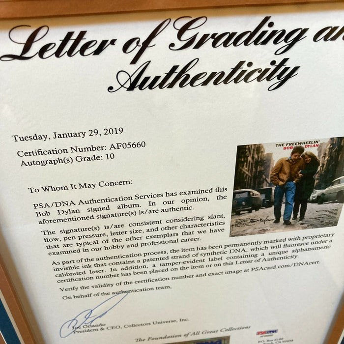 Bob Dylan Signed Autographed The Freewheelin' Album Record With PSA DNA COA