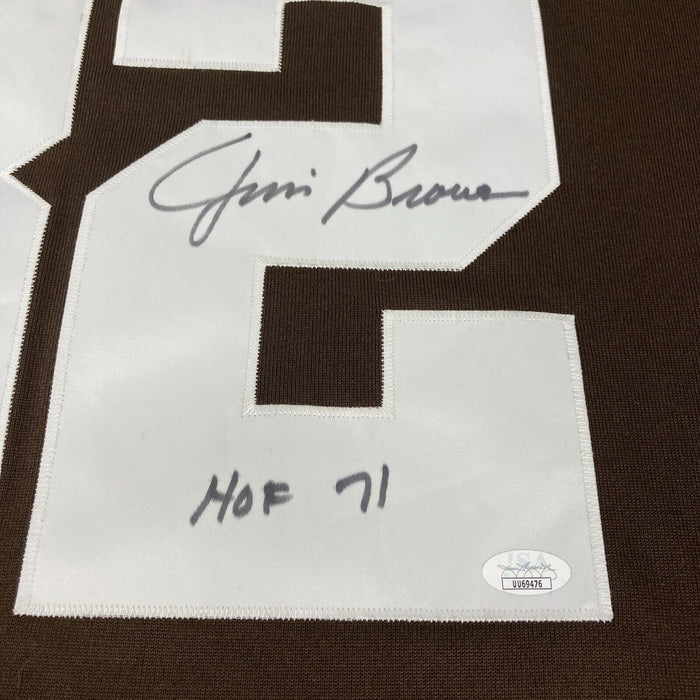 Jim Brown HOF 1971 Signed 1964 Cleveland Browns Mitchell & Ness Jersey JSA COA