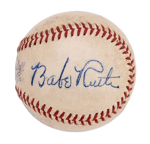 Stunning Babe Ruth Single Signed 1940's American League Baseball PSA DNA COA