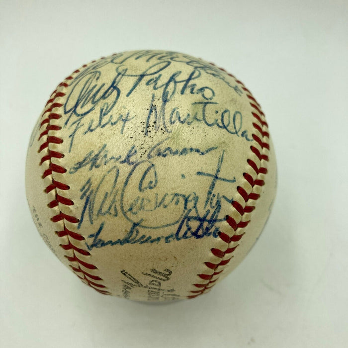 Beautiful 1957 Milwaukee Braves World Series Champs Team Signed Baseball JSA COA