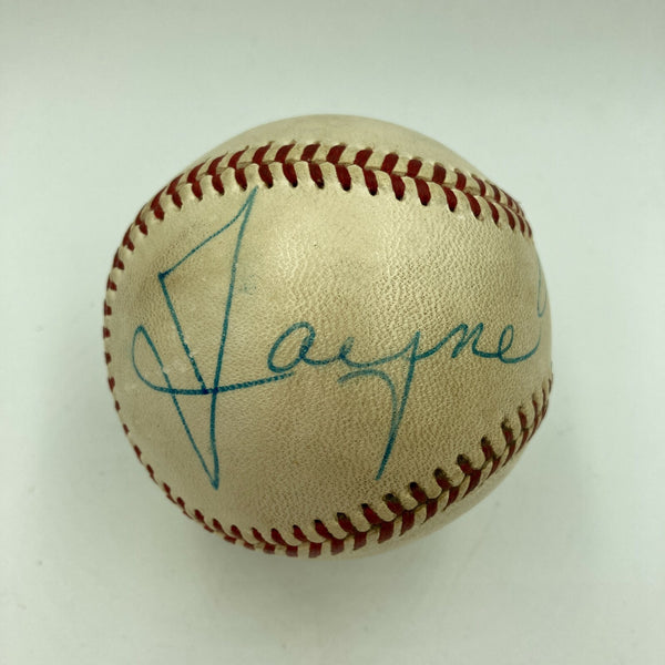 Extraordinary Jayne Mansfield Single Signed Autographed 1950's Baseball JSA COA