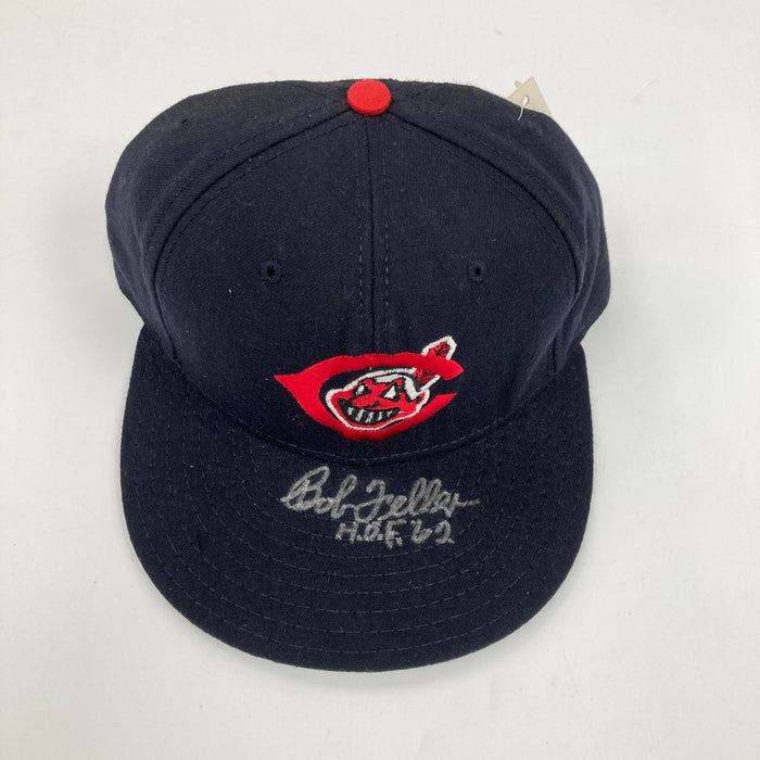 Bob Feller HOF 1962  Signed Cleveland Indians Baseball Hat Cap JSA COA