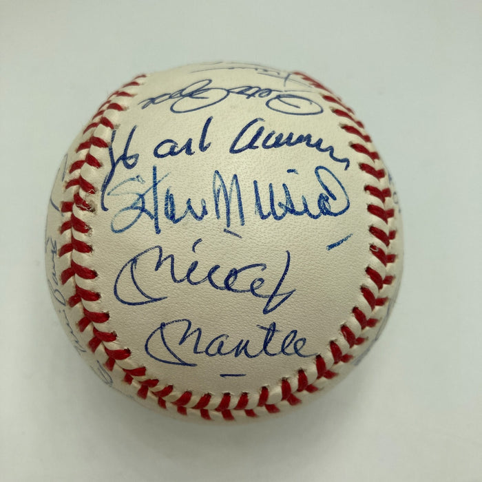 Stunning Mickey Mantle Joe Dimaggio 500 Home Run 3,000 Hits Signed Baseball