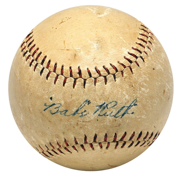 Earliest Known Babe Ruth 1918 Single Signed Baseball Beckett COA