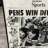 1990-91 Stanley Cup Champion Pittsburgh Penguins Team Signed Newspaper Photo JSA