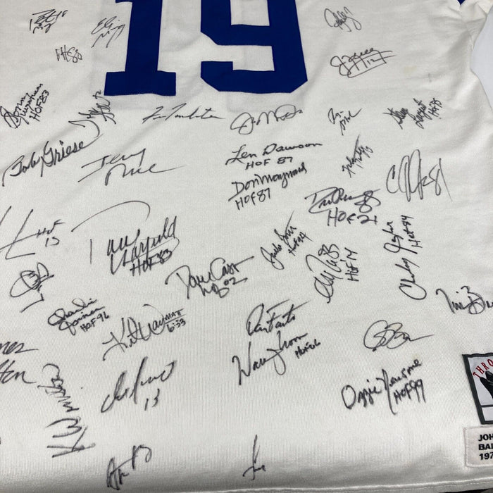 NFL Hall Of Fame Quarterbacks Multi Signed Mitchell & Ness Jersey 40 Sigs JSA